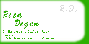 rita degen business card